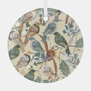 Ornement En Verre Oiseaux exotiques : Impression Tropicale Sans Mer.