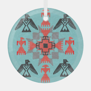 Ornement En Verre Oiseaux Navajo, Vintages tribaux ethniques.