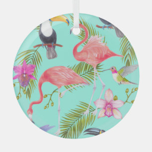 Ornement En Verre Oiseaux tropicaux : motif imperméable.