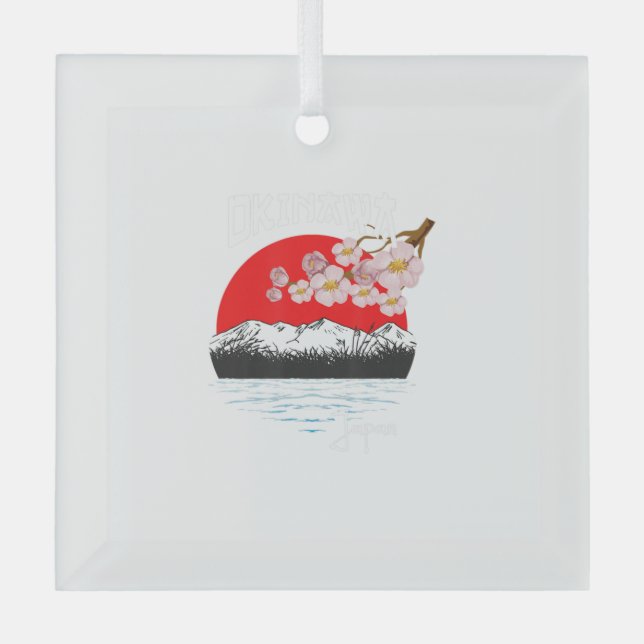 Ornement En Verre Okinawa Japon Cherry Blossom Art (Recto)