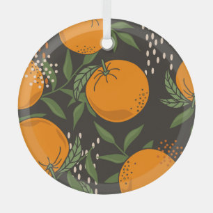 Ornement En Verre Oranges dessinées à la main, arrière - plan vintag