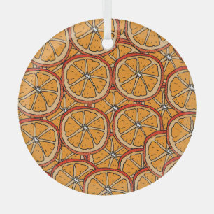 Ornement En Verre Oranges dessinées à la main : sans couture