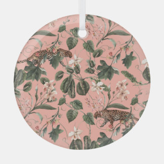 Ornement En Verre Orchidée tropicale, papillons : aquarelle exotique