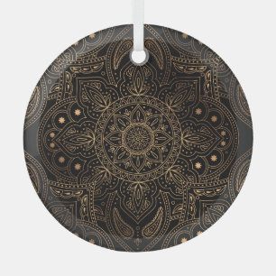 Ornement En Verre Oriental Mandala, Luxury Vintage Motif.