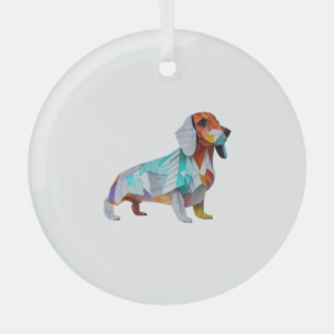 Ornement En Verre Origami Dachshund