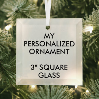 Ornement En Verre ORNAMENT EN VERRE CARRÉ 3" Personnalisé