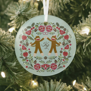 Ornement En Verre Ornament Joie de Singe Sock