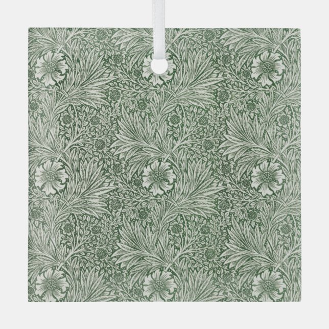 Ornement En Verre Ornate floral pattern of white flowers & leaves (Recto)