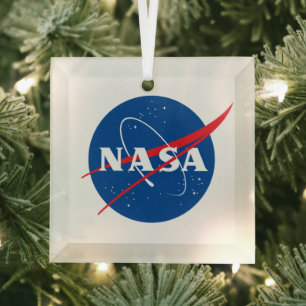Ornement En Verre Ornement Verre Iconique de la NASA (Carré)