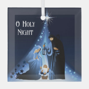 Ornement En Verre Ornementation de verre de Noël - Manger scène de v