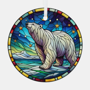 Ornement En Verre Ours polaire en verre tendu