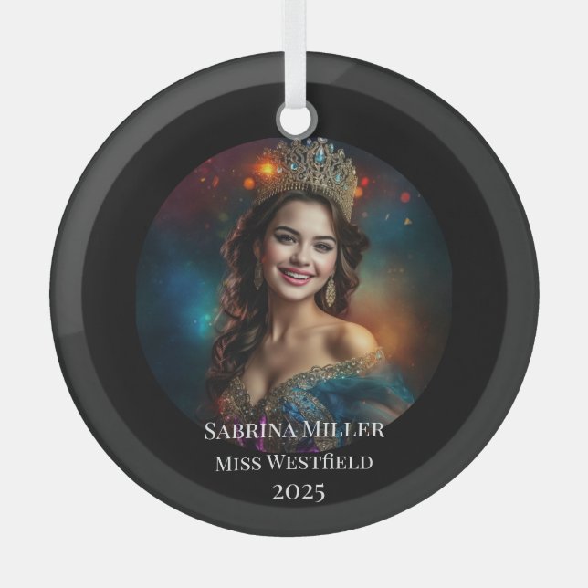 Ornement En Verre Pageant Queen Glass Christmas Ornament (Recto)