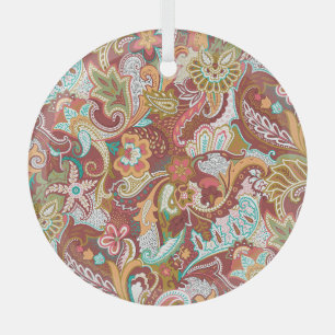 Ornement En Verre Paisley sans couture : motif arrière - plan élégan