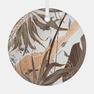 Ornement En Verre Palm Feuille Gold Marble Design