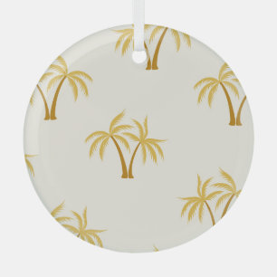 Ornement En Verre Palmiers d'or : Textile Tropical.