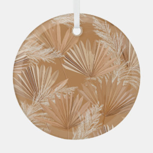 Ornement En Verre Palmiers secs tropicaux : bouho aquarelle.