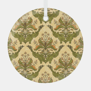 Ornement En Verre Papier peint floral classique : damassé stylisé.