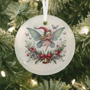 Ornement En Verre Papillon de Noël