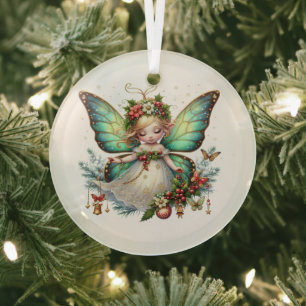 Ornement En Verre Papillon de Noël