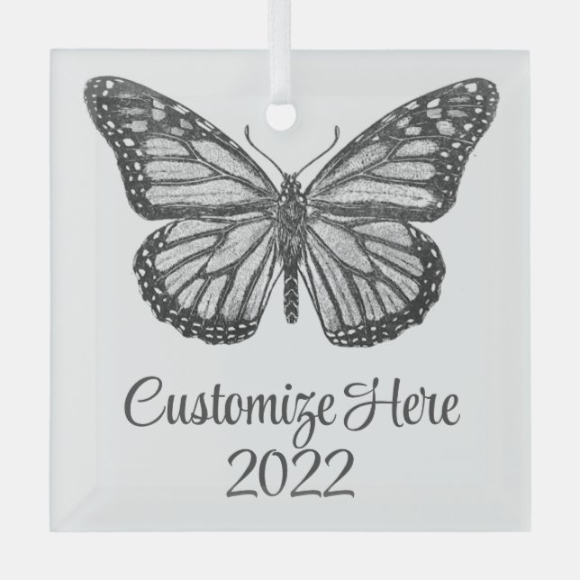 Ornement En Verre Papillon monarque (Recto)