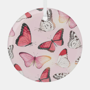 Ornement En Verre Papillon tropical détaillé : Motif Vintage