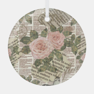 Ornement En Verre Paris Travel : Papier peint Vintage journal.