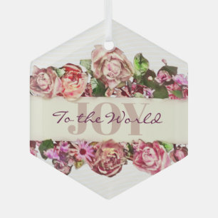 Ornement En Verre Pastel Elegant Vintage Blush Victorian Rose Person