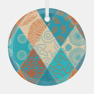 Ornement En Verre Patchwork indien design vintage sans soudure.