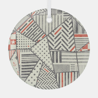 Ornement En Verre Patchwork rétro : Conception géométrique Abstraite