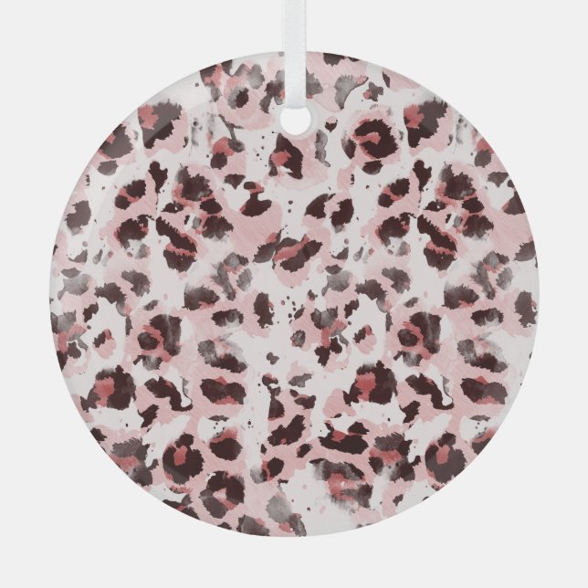 Ornement En Verre Peau Animal Léopard : Élégance Teinture Tie. (Recto)