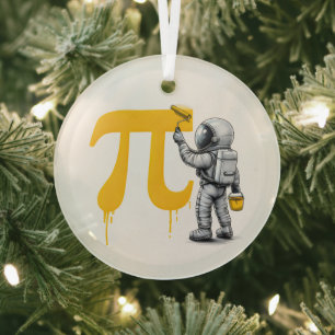 Ornement En Verre Peinture d'astronaute cool Symbole Pi Jour de Pi 