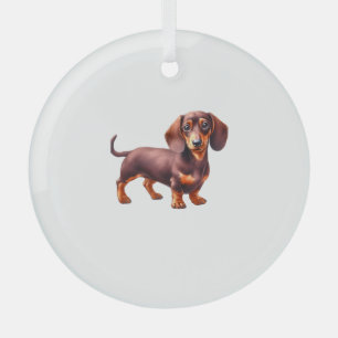 Ornement En Verre Peinture de Dachshund - Peinture d'aquarelle de ch