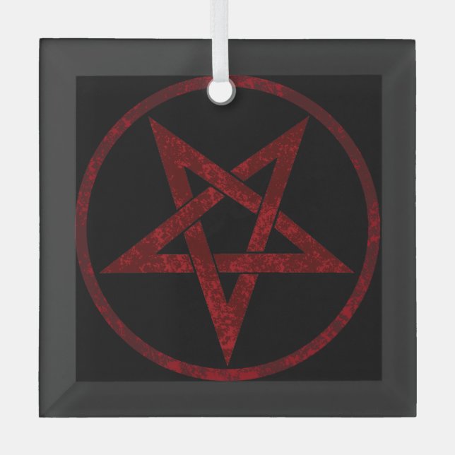 Ornement En Verre Pentagram Red Devil (Recto)