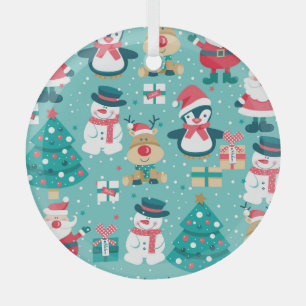 Ornement En Verre Père Noël Motif Vintage de Noël