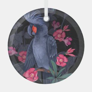 Ornement En Verre Perroquet floral exotique : Nature tropicale
