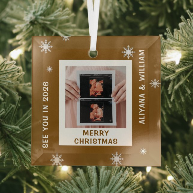 Ornement En Verre Personalized Baby Expecting Pregnancy Christmas (Insitu)