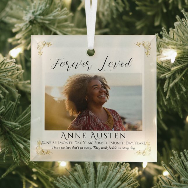 Ornement En Verre Personalized Memorial Glass Ornament | Keepsake (Insitu)