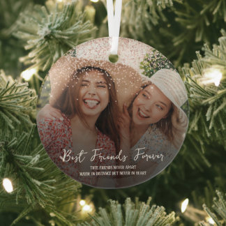 Ornement En Verre Personalized photo best friend