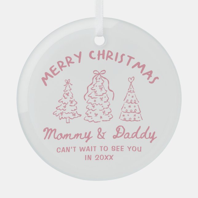 Ornement En Verre Personalized Whimsical Baby Announcement Ornament (Recto)