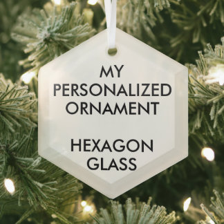 Ornement En Verre Personnalisé 3" HEXAGON GLASS ORNAMENT