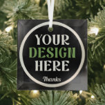 Ornement En Verre personnalisé, unique, élégant et minimaliste<br><div class="desc">Ce design est accessible à tous. N'hésitez pas à customiser le logo,  les images,  le texte et les couleurs selon vos préférences. Merci beaucoup.</div>
