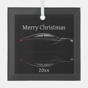 Ornement En Verre Personnaliser Daté Noël Sports Automobile