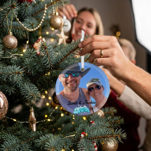 Ornement En Verre Personnalisez la photo LET IT SNOW