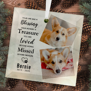 Ornement En Verre Perte d'animal de compagnie Personnalisé Moderne D