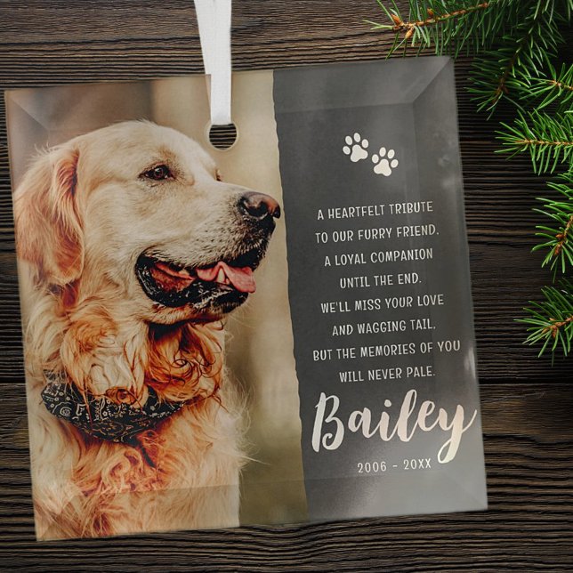 Ornement En Verre Pet Memorial souvenir poème de souvenir moderne si (Créateur téléchargé)