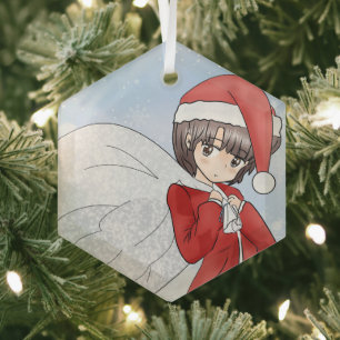 Ornement En Verre Petit Aide de Père Noël