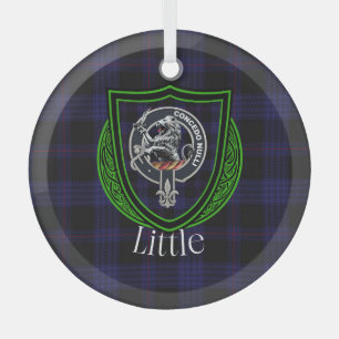 Ornement En Verre Petit tartan et blason de clan écossais