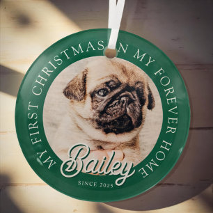 Ornement En Verre Pet's My First Christmas In Forever Home Modern