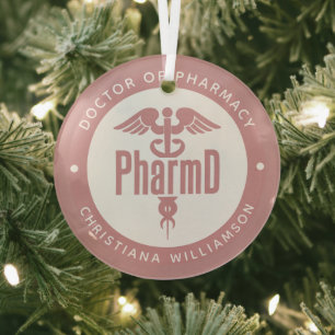 Ornement En Verre PharmD Docteur en pharmacie Pharmacy Graduation Ph