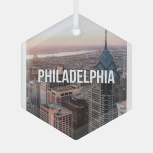 Ornement En Verre Philadelphie Skyline Vue aérienne Typographie Urba